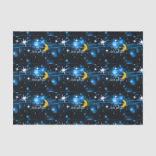 Papier Mousseline Je t'aime sur la lune et le dos - Ciel étoilé