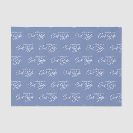 Papier Mousseline Je Vous Souhaite Un Cool Yule Bleu Blanc Motif de (Recto)