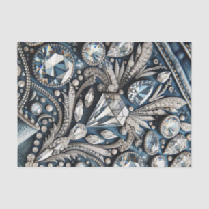 Papier Mousseline Jean à strass et gemmes Denim & Diamonds