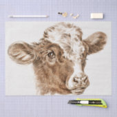 Papier Mousseline Jean Bernard | Tête d'une vache (Artisanat)