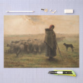 Papier Mousseline Jean-Francois Millet - Berger et troupeau 1865 (Artisanat)