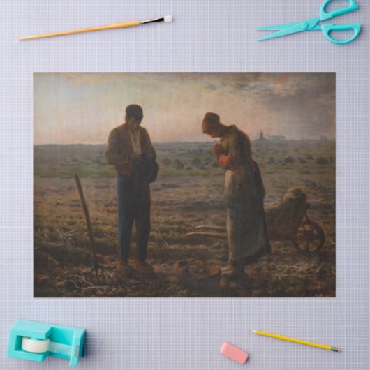 Papier Mousseline Jean-François Millet - L'Angelus (Artisanat)