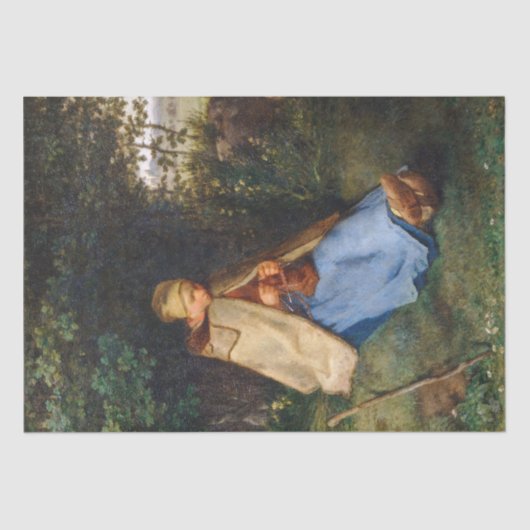 Papier Mousseline Jean-François Millet - Le Knitter (Recto)