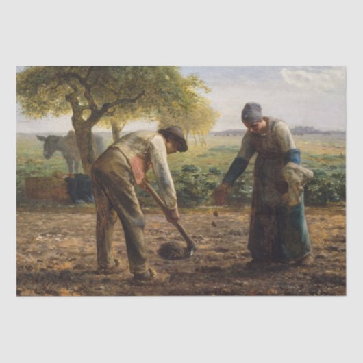 Papier Mousseline Jean-François Millet - Planteurs de pommes de terr (Recto)