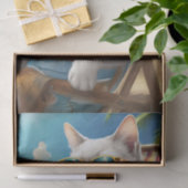 Papier Mousseline Jeff Kickin' Back, White Cat Beach Chair (Cadeau)