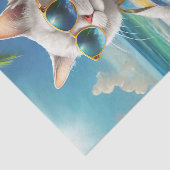 Papier Mousseline Jeff Kickin' Back, White Cat Beach Chair (Détail)