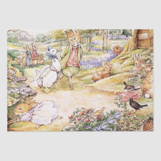 Papier Mousseline Jemima Puddle Duck se promener avec M. Fox (Recto)