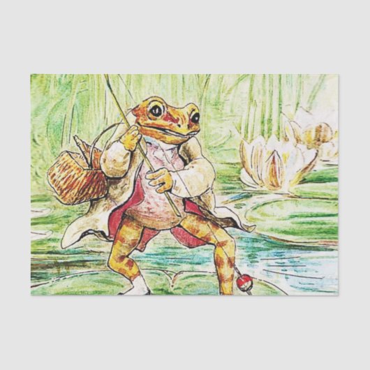 Papier Mousseline "Jeremy Fisher attrape un poisson" par Beatrix Pot (Recto)