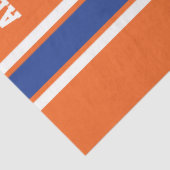 Papier Mousseline Jersey de sport personnalisé orange et bleu (Détail)