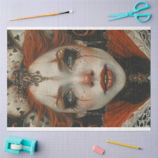 Papier Mousseline Jester Harlequin Masquerade Lady Découpage (Artisanat)