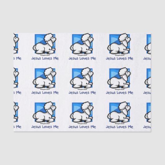 Papier Mousseline Jésus m'aime agneau (Recto)