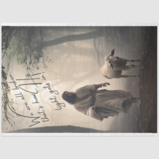 Papier Mousseline Jésus Nous sommes tous brisés Découpage Tissu Papi