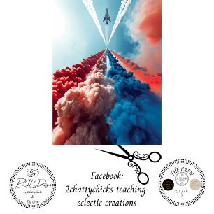 Papier Mousseline Jet Smoke Trails Red White Blue Decoupage