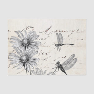 Papier Mousseline Jeu de découpage de libellules de Fleur sauvage de