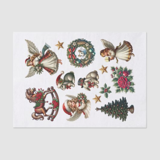 Papier Mousseline Jeu de jolies coupes de Noël (Recto)