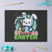 Papier Mousseline Jeu de pixels de lapin de Pâques heureux  (Artisanat)
