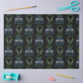 Papier Mousseline Jeu vidéo Neon Blue & Green Anniversaire Nom d'âge (Artisanat)