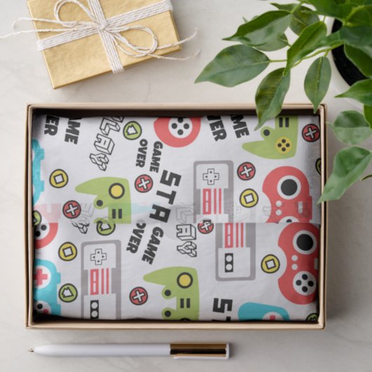 Papier Mousseline Jeu vidéo Retro (Cadeau)