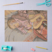 Papier Mousseline Jeune enfant dormant sur un Coussin (Artisanat)