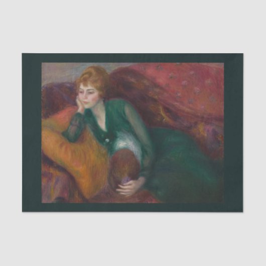Papier Mousseline Jeune femme en vert, William James Glackens (Recto)