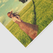 Papier Mousseline Jeune fille dans un champ (Détail)