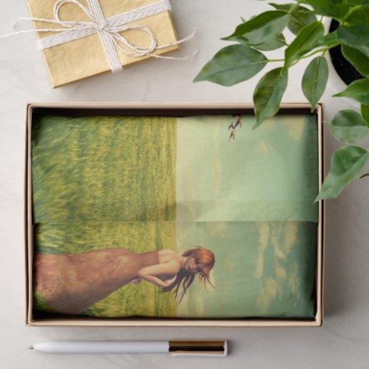 Papier Mousseline Jeune fille dans un champ (Cadeau)