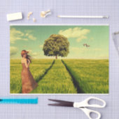 Papier Mousseline Jeune fille dans un champ (Artisanat)