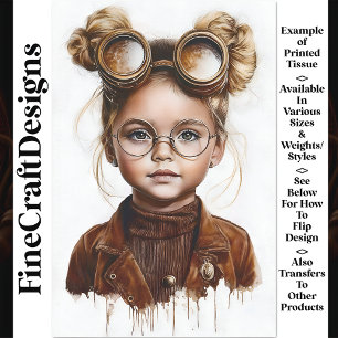 Papier Mousseline Jeune Fille Mignonne et Fantaisiste Steampunk Déco