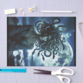 Papier Mousseline Jeune jolie méduse par la lune et l'océan (Artisanat)