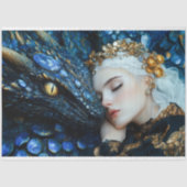 Papier Mousseline Jewel Blue Dragon & Queen (Recto)