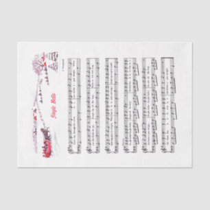 Papier Mousseline Jingle Bells Noël Fête Carol Partition Musique