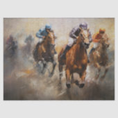 Papier Mousseline Jockeys in Horse Race Decoupage Tissu Paper (Recto)