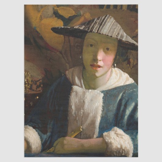 Papier Mousseline Johannes Vermeer - Fille avec une Flûte