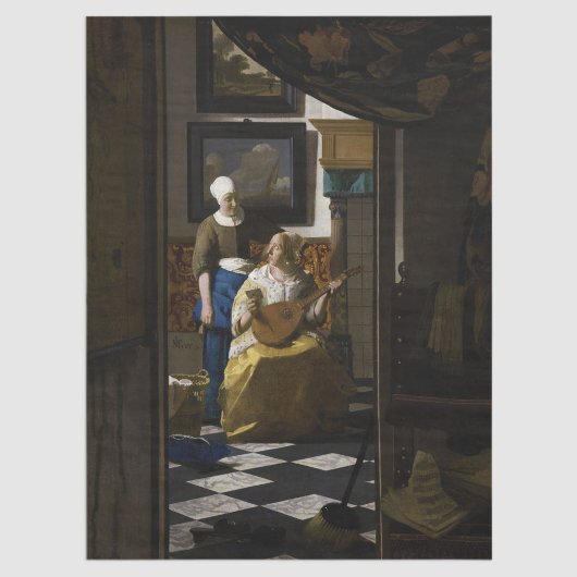 Papier Mousseline Johannes Vermeer - La lettre d'amour