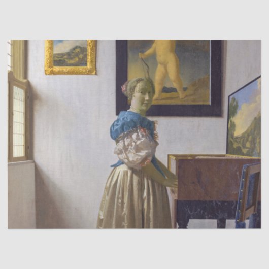 Papier Mousseline Johannes Vermeer - Lady debout dans une virginale (Recto)