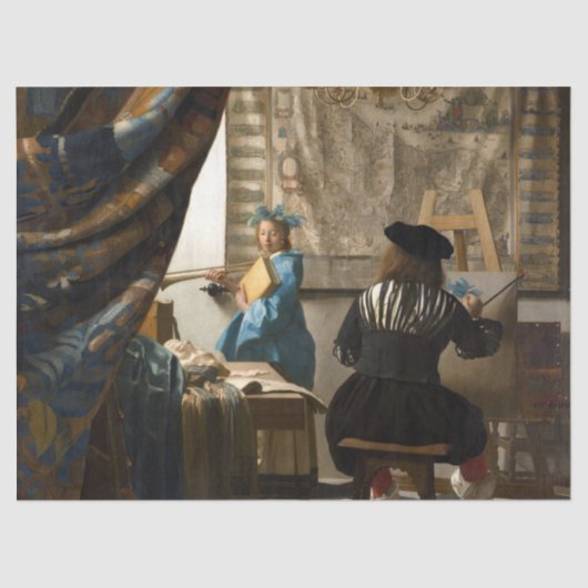 Papier Mousseline Johannes Vermeer - L'Allégorie de la Peinture (Recto)