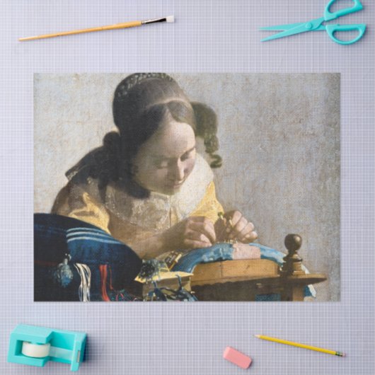 Papier Mousseline Johannes Vermeer - Le Lacemaker (Artisanat)