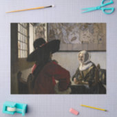 Papier Mousseline Johannes Vermeer - Officier avec une fille qui rit (Artisanat)