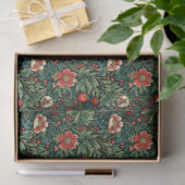 Papier Mousseline Joie Florale Française : Noël Rouge et Vert (Cadeau)