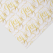 Papier Mousseline Joie - Noël Gold Faux Foil Calligraphie (Détail)
