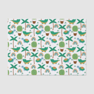 Papier Mousseline Joli Alligator tortue colorée Motif arc-en-ciel