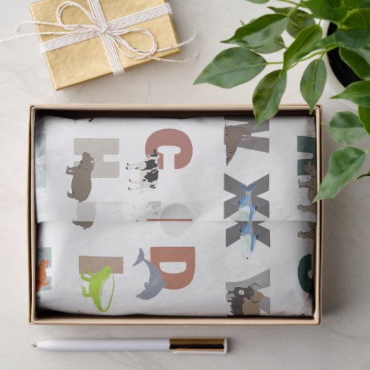 Papier Mousseline Joli Alphabet ABC Animaux (Cadeau)