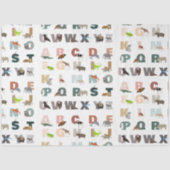 Papier Mousseline Joli Alphabet ABC Animaux (Recto)