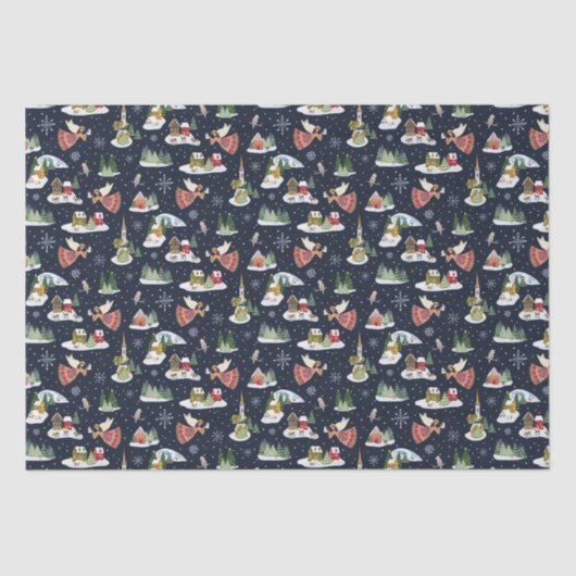 Papier Mousseline Joli ange paix sur terre Noël (Recto)