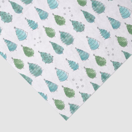 Papier Mousseline Joli arbre de Noël vert (Détail)