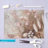 Papier Mousseline Joli Beige Blush Boho Rose Floral (Artisanat)