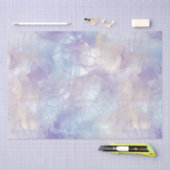 Papier Mousseline Joli bleu mauve perle blanc (Artisanat)