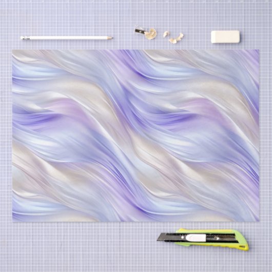 Papier Mousseline Joli bleu violet brunes blanches (Artisanat)