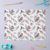 Papier Mousseline Joli cadeau de Noël Rustique d'hiver Sparrow (Artisanat)