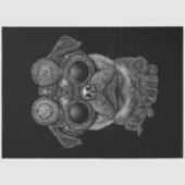 Papier Mousseline Joli Carlin Steampunk noir et blanc T6 Découpage (Recto)